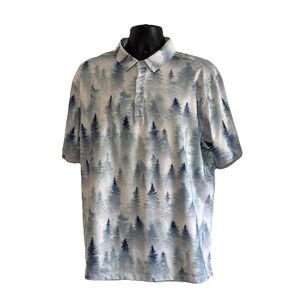Yatta Golf Polo Sz XL  Blue Tree Design  NWOT